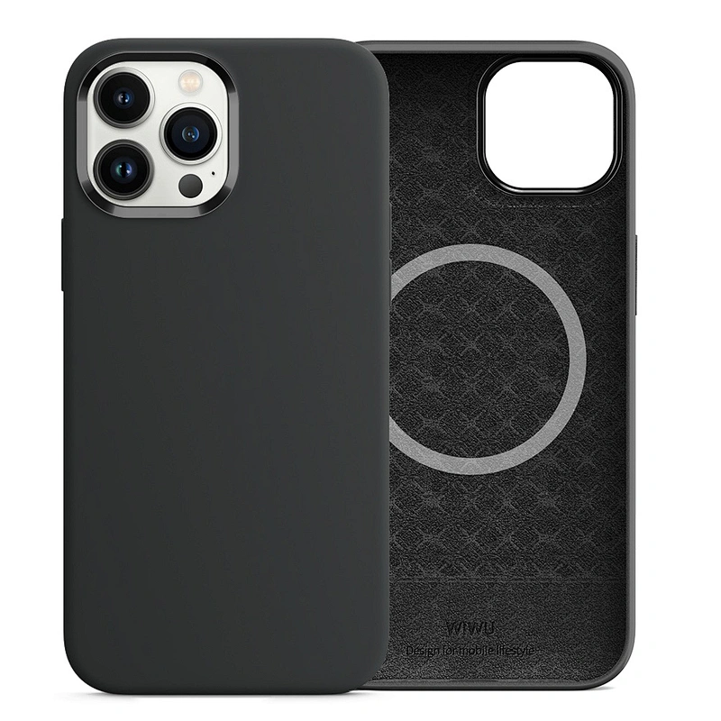 WiWU Skin Touch Liquid Silicone Phone Case for iPhone 13 Pro Magnetic Wireless Charging Full Protective Phone Cover
