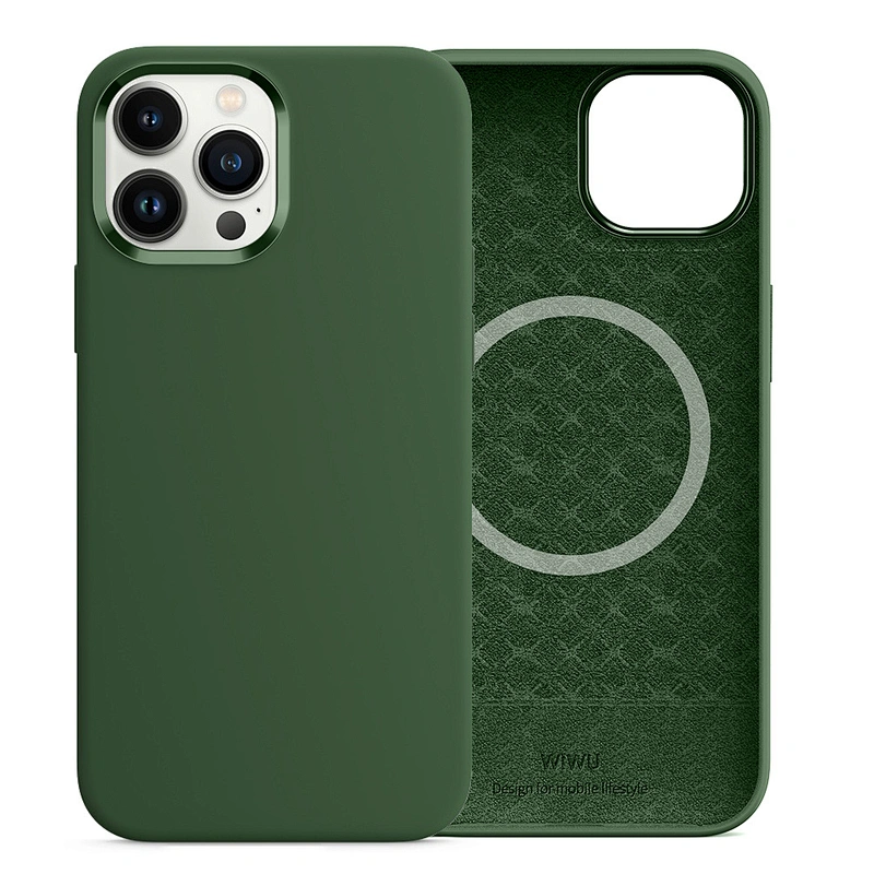 WiWU Skin Touch Liquid Silicone Phone Case for iPhone 13 Pro Magnetic Wireless Charging Full Protective Phone Cover