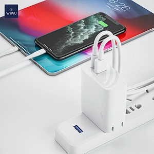 WiWU Portable 30W Charger UK EU Standard Small Mini Power Adapter for iPhone 13 Wall Charger