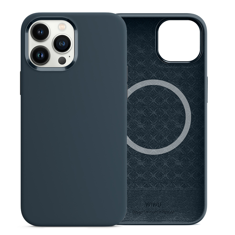 WiWU Skin Touch Liquid Silicone Phone Case for iPhone 13 Pro Magnetic Wireless Charging Full Protective Phone Cover