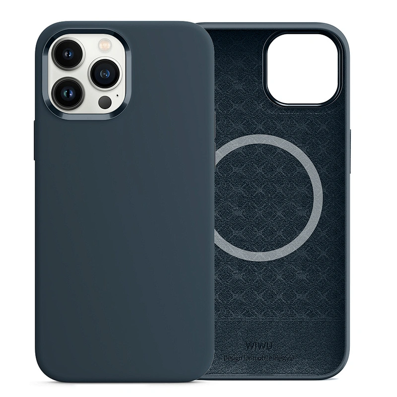 WiWU Skin Touch Liquid Silicone Phone Case for iPhone 13 Pro Magnetic Wireless Charging Full Protective Phone Cover