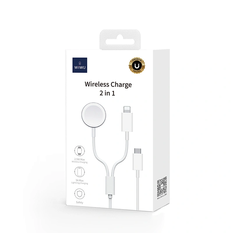 WiWU 2 in 1 Wireless Charge for iWatch Portable Smart Watch Wireless Charger Universal Phone Charger
