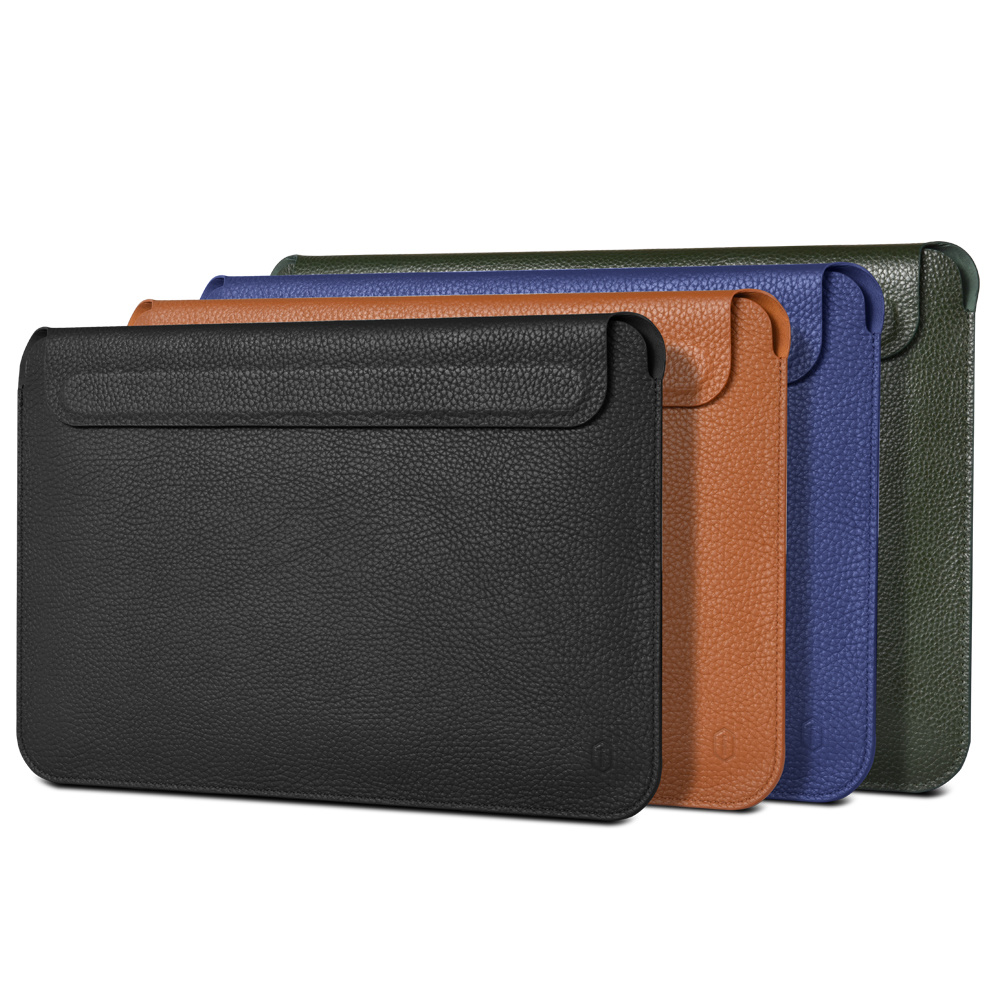 WIWU Genuine Leather Laptop Sleeve Skin Pro Laptop Case with Magnetic Closure for Macbook Ultra Slim Protective Bag