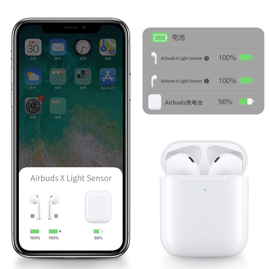 WiWU Airbuds Light Sensor Bluetooth 5.0 Gaming In-ear Earbuds GPS Location Support Wireless Charge Earphone