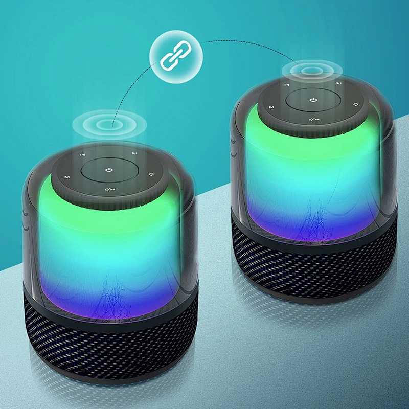 WiWU Bluetooth Wireless Thunder Speaker Mega Bass Stereo Sound Waterproof Built-in Mic Speaker with LED Colorful Light