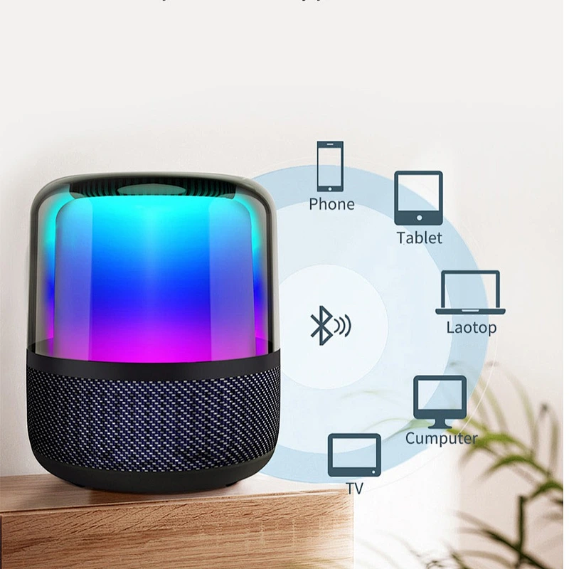 WiWU Bluetooth Wireless Thunder Speaker Mega Bass Stereo Sound Waterproof Built-in Mic Speaker with LED Colorful Light