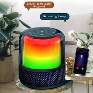 WiWU Bluetooth Wireless Thunder Speaker Mega Bass Stereo Sound Waterproof Built-in Mic Speaker with LED Colorful Light