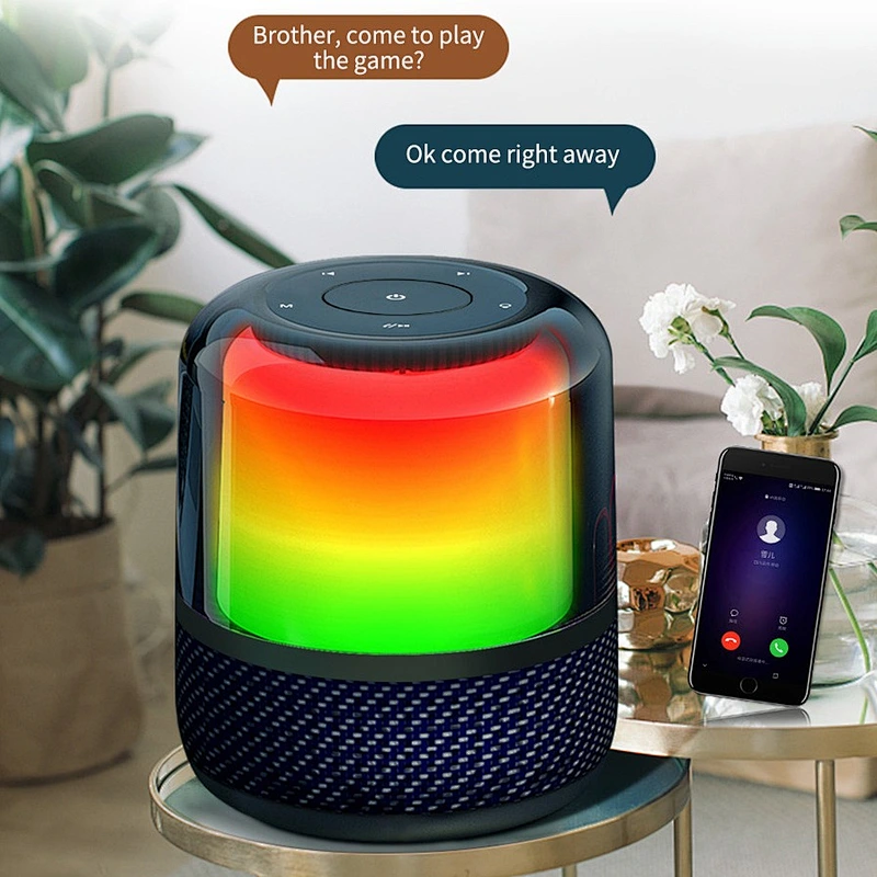 WiWU Bluetooth Wireless Thunder Speaker Mega Bass Stereo Sound Waterproof Built-in Mic Speaker with LED Colorful Light