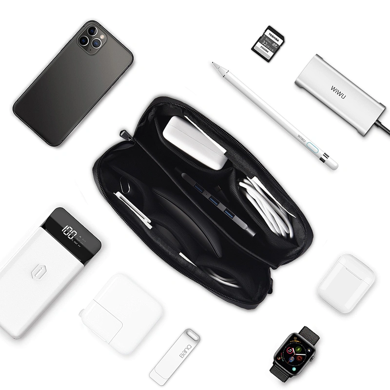 WiWU Alpha Tech Pouch Electronics Organizer Travel Bag for Macbook Cables Chargers Accessories Storage Bags
