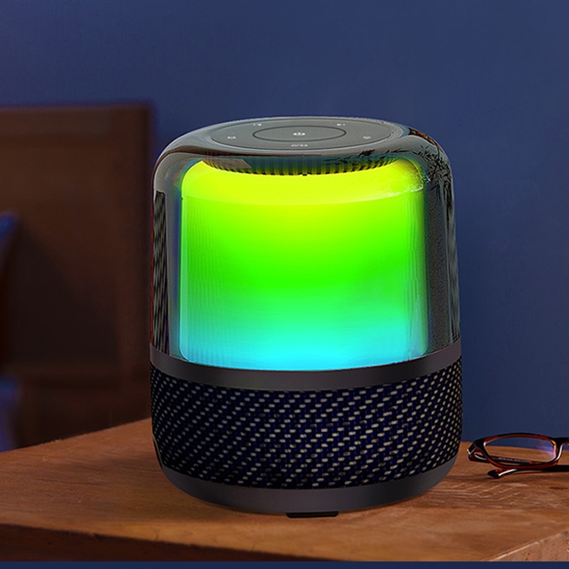 WiWU Bluetooth Wireless Thunder Speaker Mega Bass Stereo Sound Waterproof Built-in Mic Speaker with LED Colorful Light
