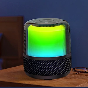WiWU Bluetooth Wireless Thunder Speaker Mega Bass Stereo Sound Waterproof Built-in Mic Speaker with LED Colorful Light