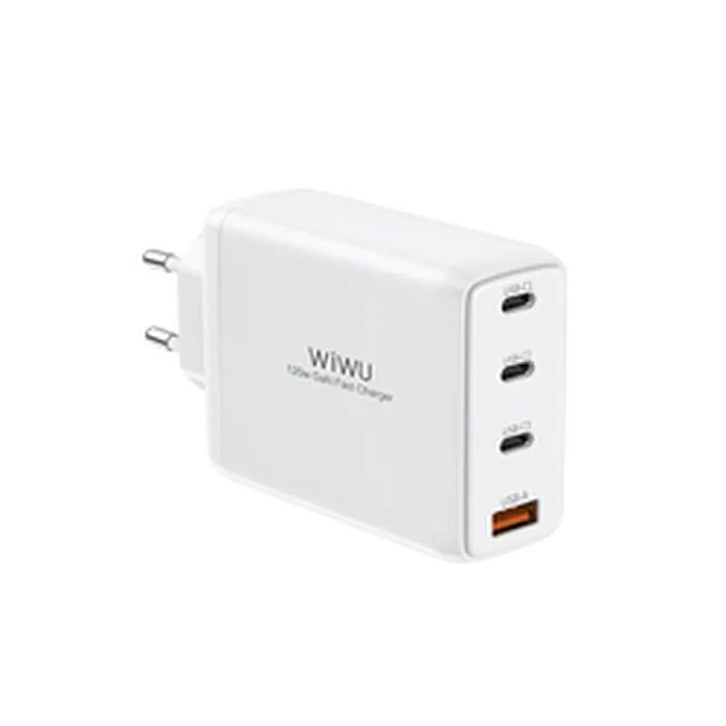 WIWU 120W USB Wall Charger 4 in 1 Mini GaN Quick Charger for Mobile Laptop Fast Charging UK EU US Plug