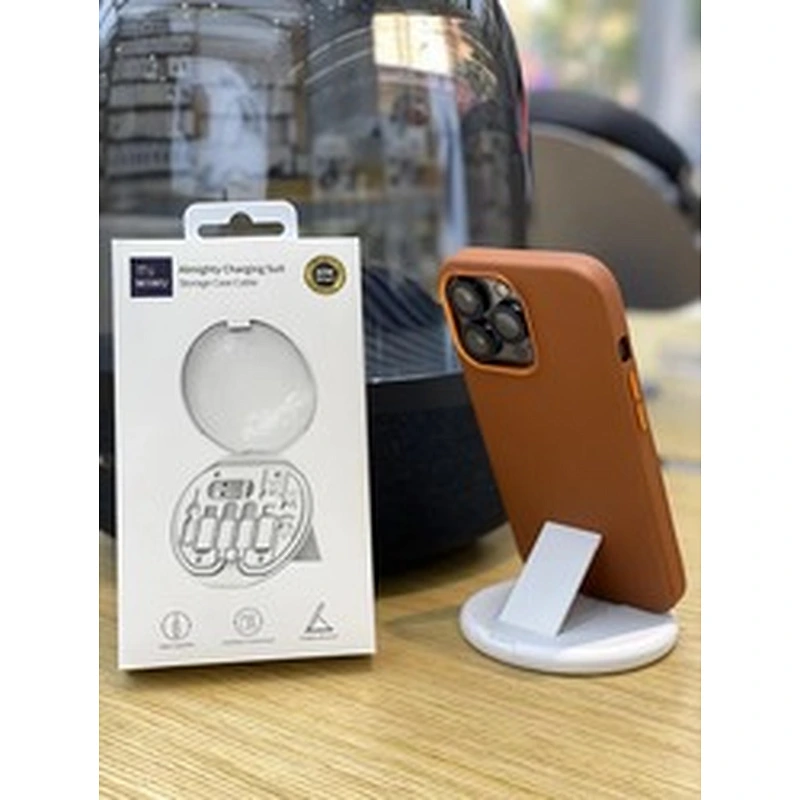WiWU Almighty Charger Suit S02 Charger Suit 6 in 1 Fast Charger Cable Set with Pin Cable Mobile Stand for iPad Phone