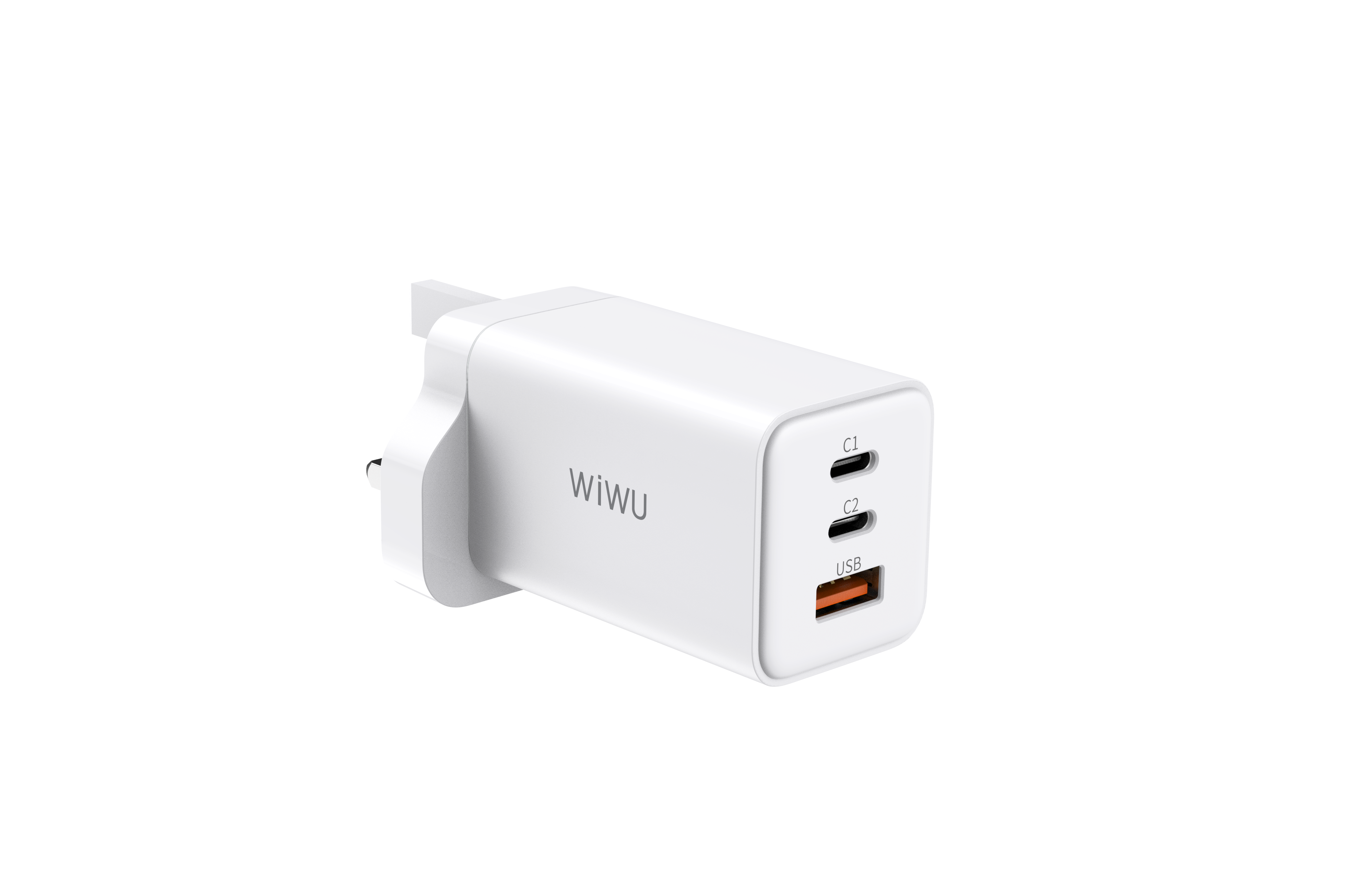 WIWU 3 Ports USB C Wall Charger Mini Quick Charger with GaN Tech for iPhone Samsung Huawei Laptop Fast Charging US/EU/UK Plug