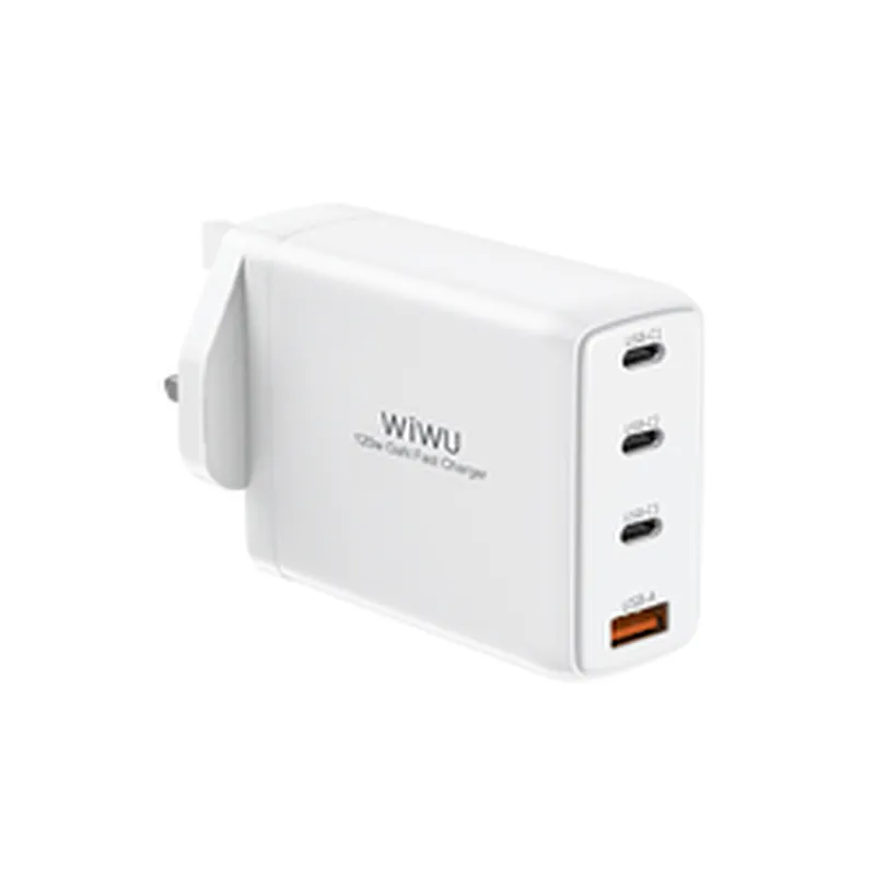 WIWU 120W USB Wall Charger 4 in 1 Mini GaN Quick Charger for Mobile Laptop Fast Charging UK EU US Plug