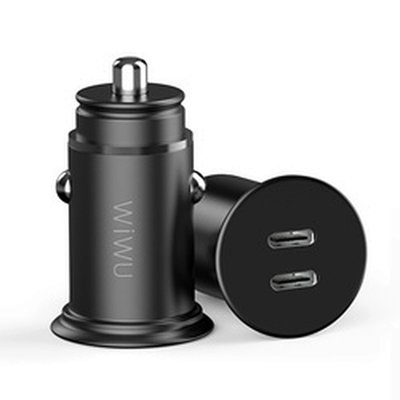 WiWU USB C Car Charger Adapter Dual Ports PD 40W Fast Charger Power Delivery for Smart Phone PC Tablet Charger Adapter