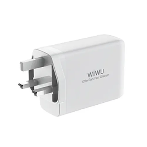 WIWU 120W USB Wall Charger 4 in 1 Mini GaN Quick Charger for Mobile Laptop Fast Charging UK EU US Plug
