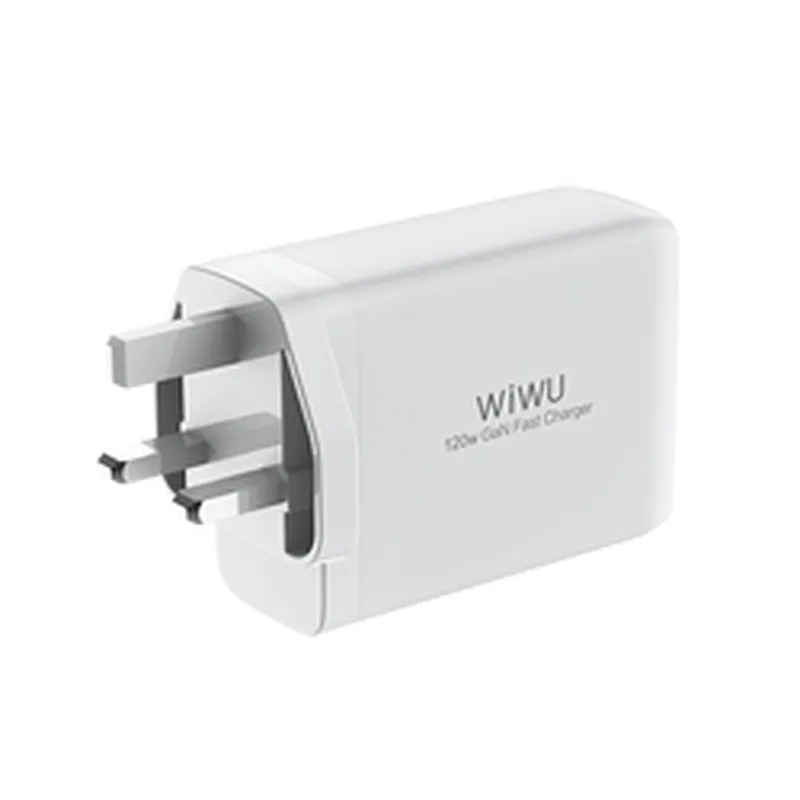 WIWU 120W USB Wall Charger 4 in 1 Mini GaN Quick Charger for Mobile Laptop Fast Charging UK EU US Plug