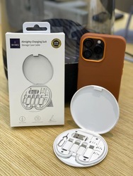 WiWU Almighty Charger Suit S02 Charger Suit 6 in 1 Fast Charger Cable Set with Pin Cable Mobile Stand for iPad Phone