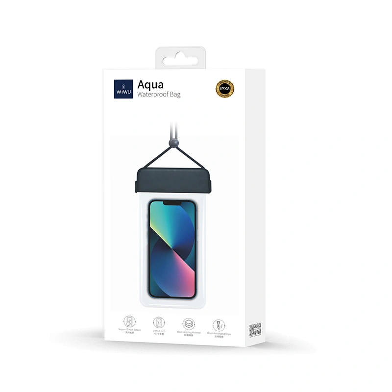 WiWU Waterproof Phone Pouch for iPhone 13 Transparent TPU Dry Bag for Outdoor Swimming Fishing