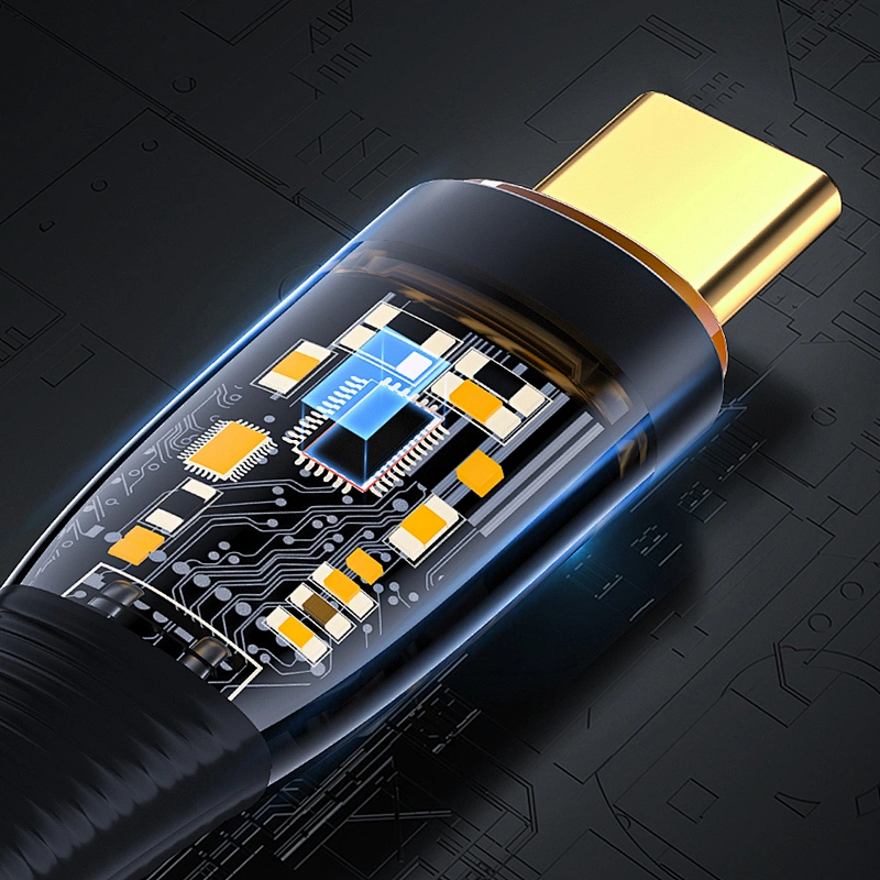 WiWU Transparent Design USB C to Type-C Cable for Macbook Phone 100W Ultra Fast Charging Data Cable