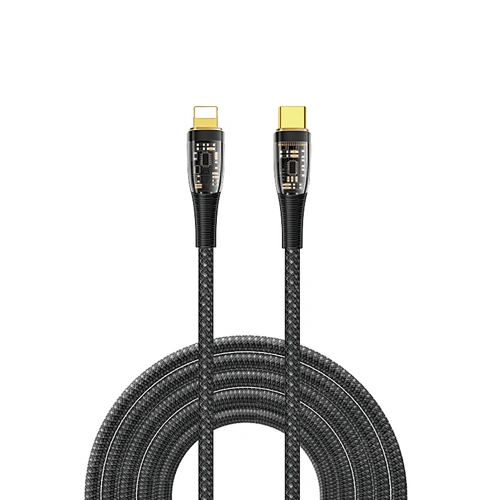 WiWU 1.2M Transparent Design USB C Fast Charging Cable for iPhone 13 Pro Durable Nylon Anti-bend Cable