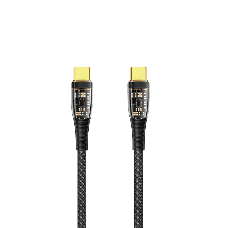 WiWU Transparent Design USB C to Type-C Cable for Macbook Phone 100W Ultra Fast Charging Data Cable