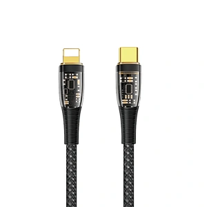 WiWU 1.2M Transparent Design USB C Fast Charging Cable for iPhone 13 Pro Durable Nylon Anti-bend Cable
