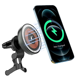WiWU Magnetic Absorption Wireless Car Charger 15W Transparent Fast Charging Phone Holder for iPhone 13 Pro Max