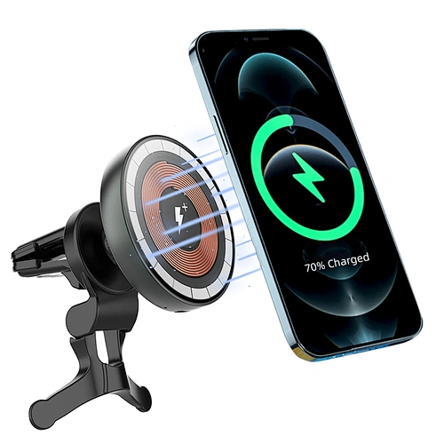 WiWU Magnetic Absorption Wireless Car Charger 15W Transparent Fast Charging Phone Holder for iPhone 13 Pro Max