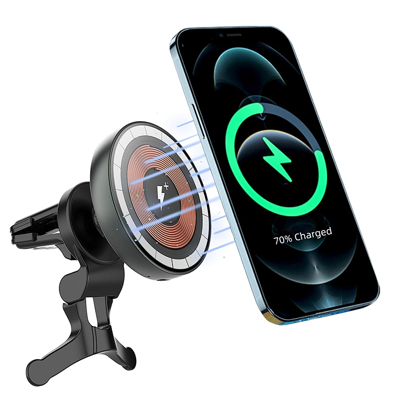 WiWU Magnetic Absorption Wireless Car Charger 15W Transparent Fast Charging Phone Holder for iPhone 13 Pro Max
