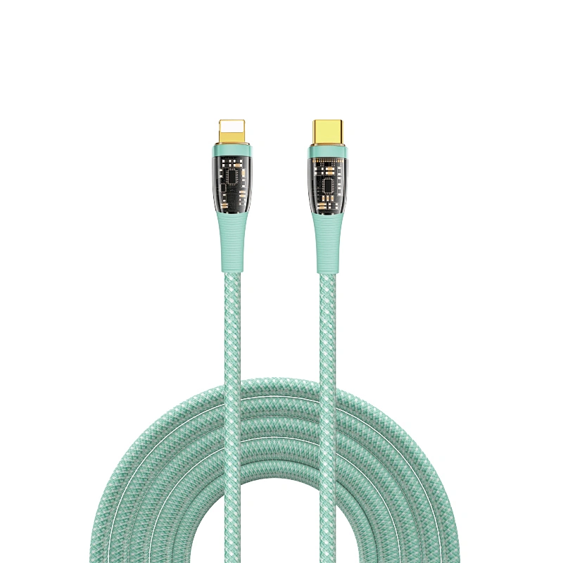 WiWU 1.2M Transparent Design USB C Fast Charging Cable for iPhone 13 Pro Durable Nylon Anti-bend Cable
