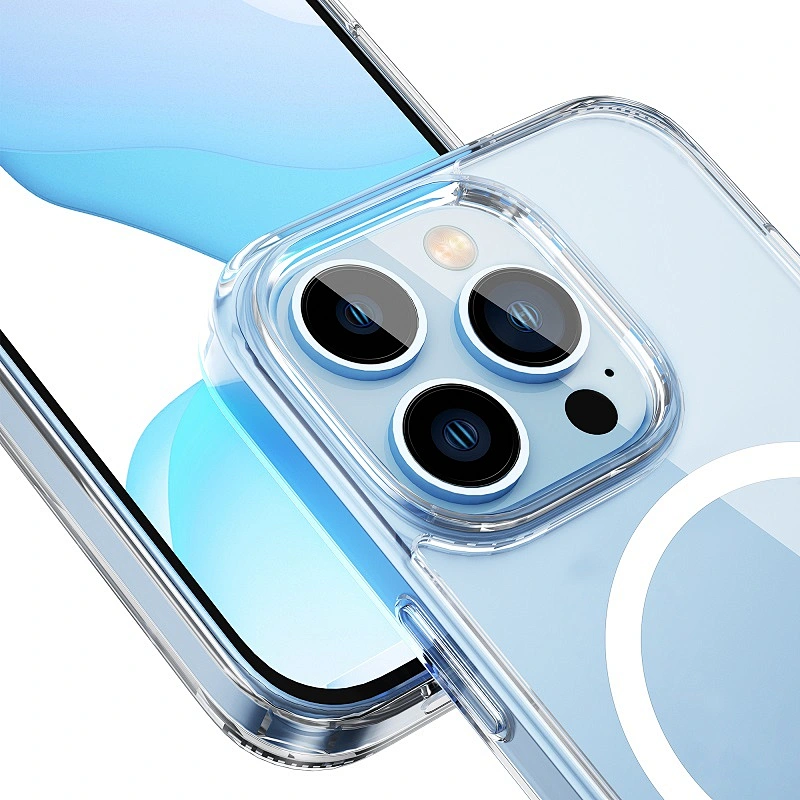 WiWU Transparent Magnetic Wireless Charger Phone Case with Stand for iPhone 14