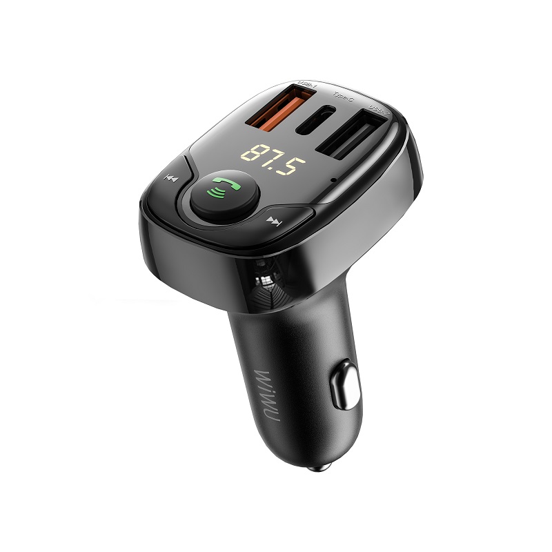 WiWU 3 Ports Quick Charging USB Type C Car Charger for iPhone 13 Pro Max PD & QC 36W Wireless Car Chargers