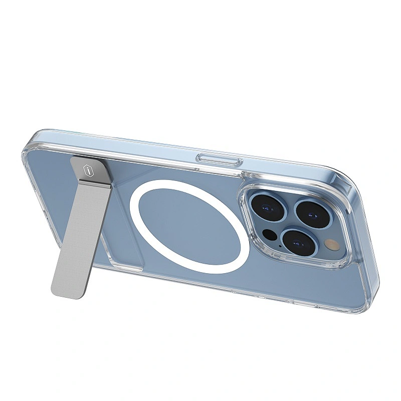 WiWU Transparent Magnetic Wireless Charger Phone Case with Stand for iPhone 14