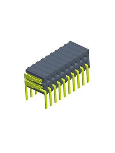 1.27mm Female Header H3.5 Dual Row Right Angle Type