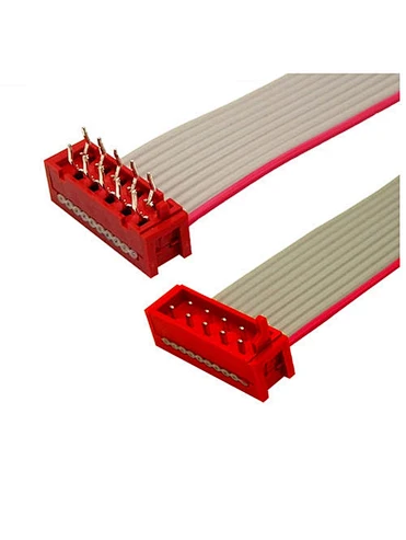 1.27mm Red Micro Match Dip Type to Red Micro Match Dip Flat Cable