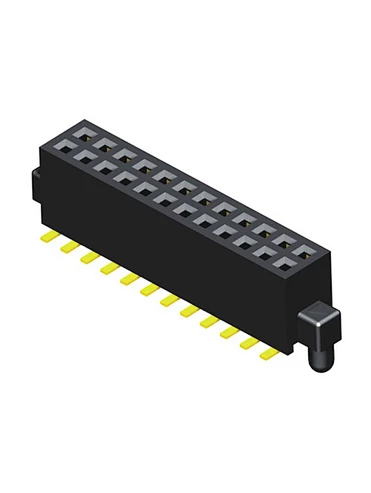 1.27mm Female Header H3.4 Dual Row SMT W/Outer Post