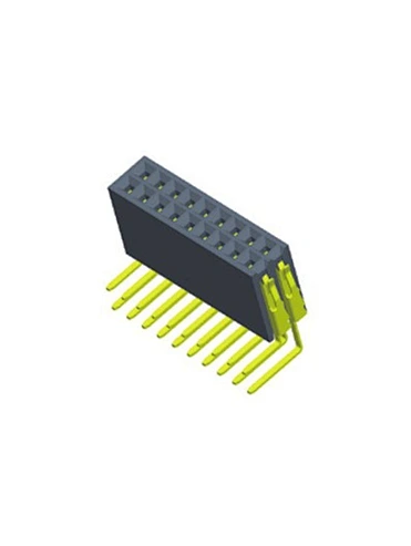 1.27mm Female Header H3.4 Dual Row Right Angle Type
