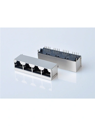 4P RJ45 Module Jack 1x4Ports Straight Shielded