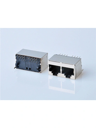 RJ45 Module Jack 8P8C 1X2 Ports Straight Shielded