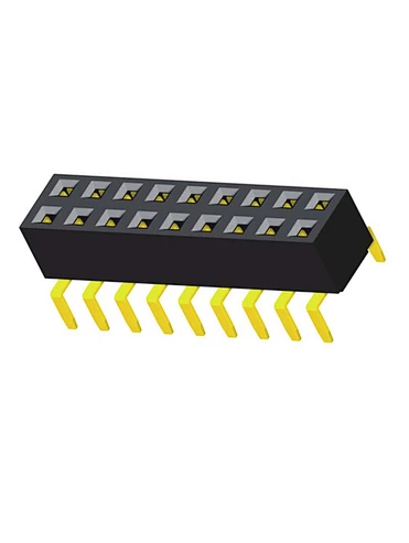 2.54mm Female Header H4.5 Dual Row 2x09P Bottom Entry Type
