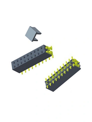 2.54mm Female Header H4.5 Dual Row SMT Type With CAP