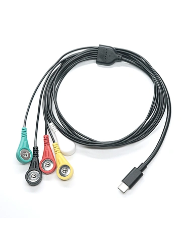 Custom USB3.1 Type C to 4.0mm ECG Snap Button Medical ECG Cable