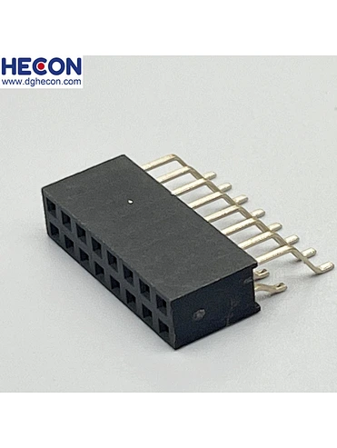 2.54mm Female Header Dual Row Right Angle SMT 2X08P
