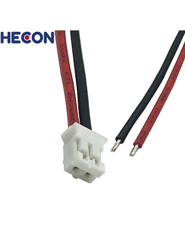 JST PH 2.0mm 2P White Housing To end stripped Tinned, UL1007 22AWG Red Black wire