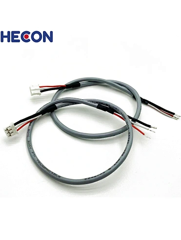 PH2.0mm Housing 03P To 4mm Stripped Tinned Black Heat Shrink Tube UL2547 26AWG 2C Harness Cable