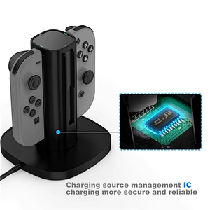 4 in 1 Charger Stand For Nintendo Switch Joy-Con Controllers with LED Indicator and Charging Cable
