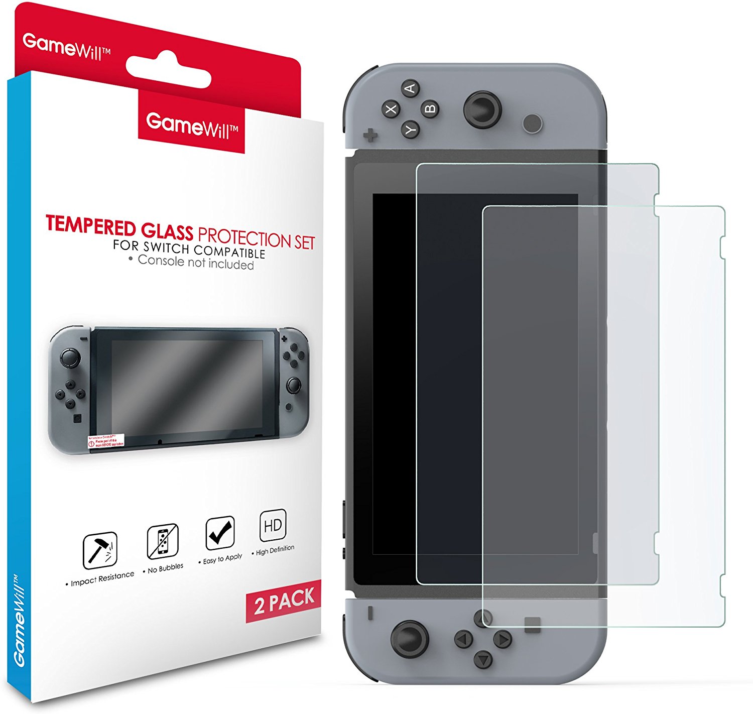 2 PACKS 9H Tempered Glass Screen Protector transparency Screen Protector for Nintendo Switch/OLED /Lite Console Game Accessories