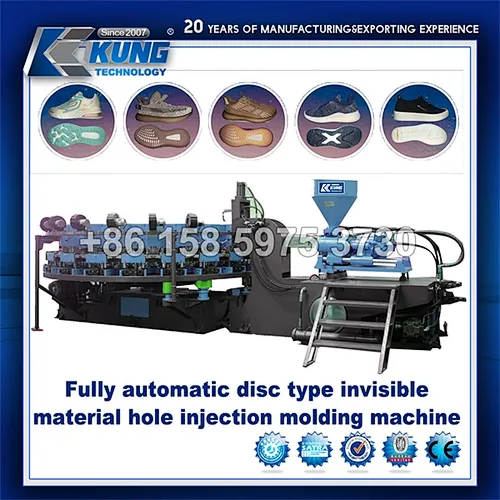 Máquina de moldeo por inyección de agujero de material invisible tipo disco completamente automática